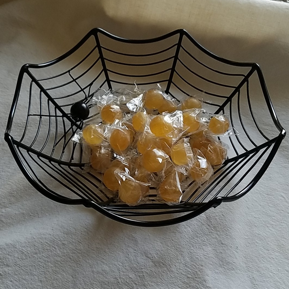 SOLD - Spider web candy bowl black metal - Picture 2 of 3